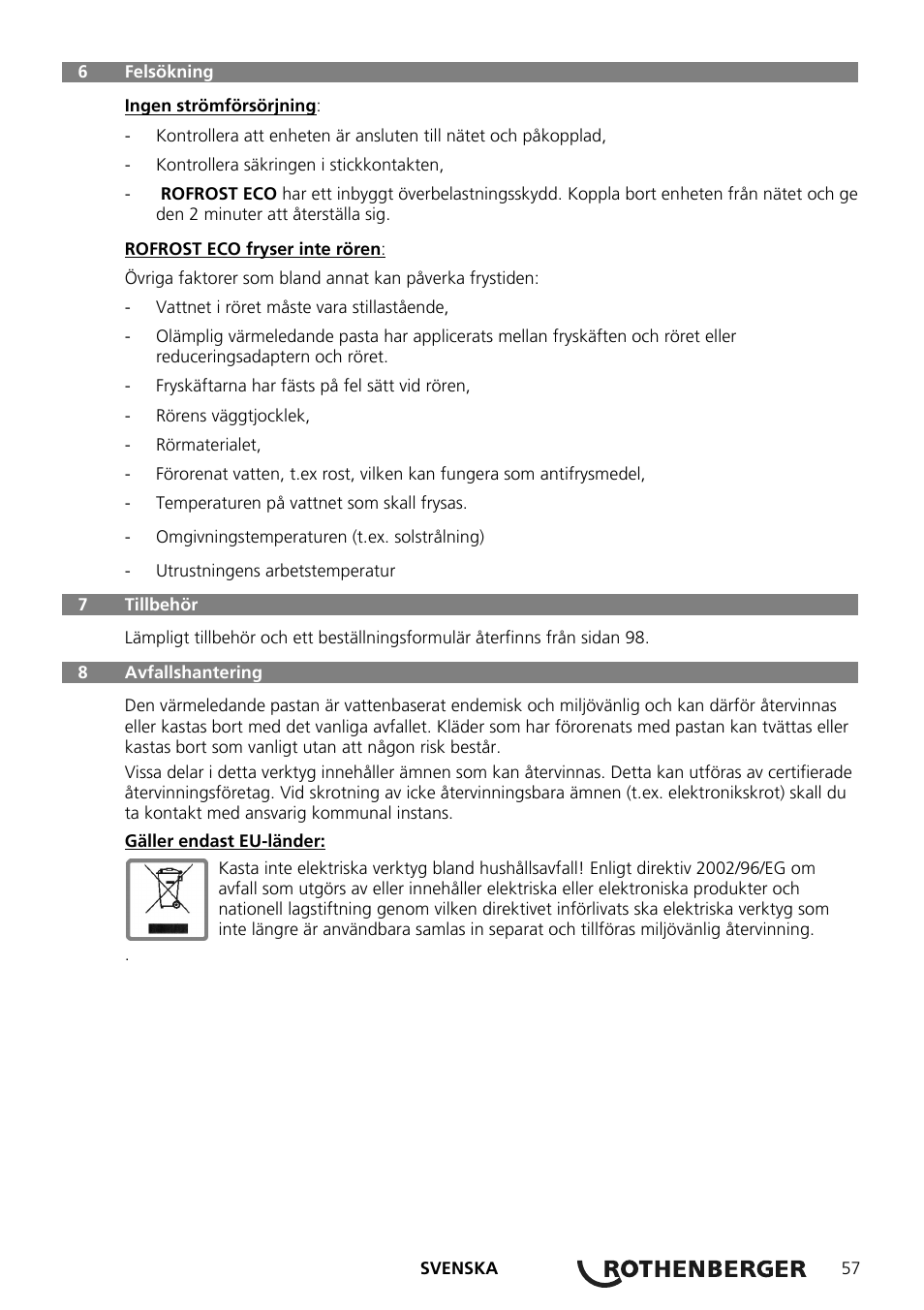 ROTHENBERGER ROFROST ECO User Manual | Page 59 / 104