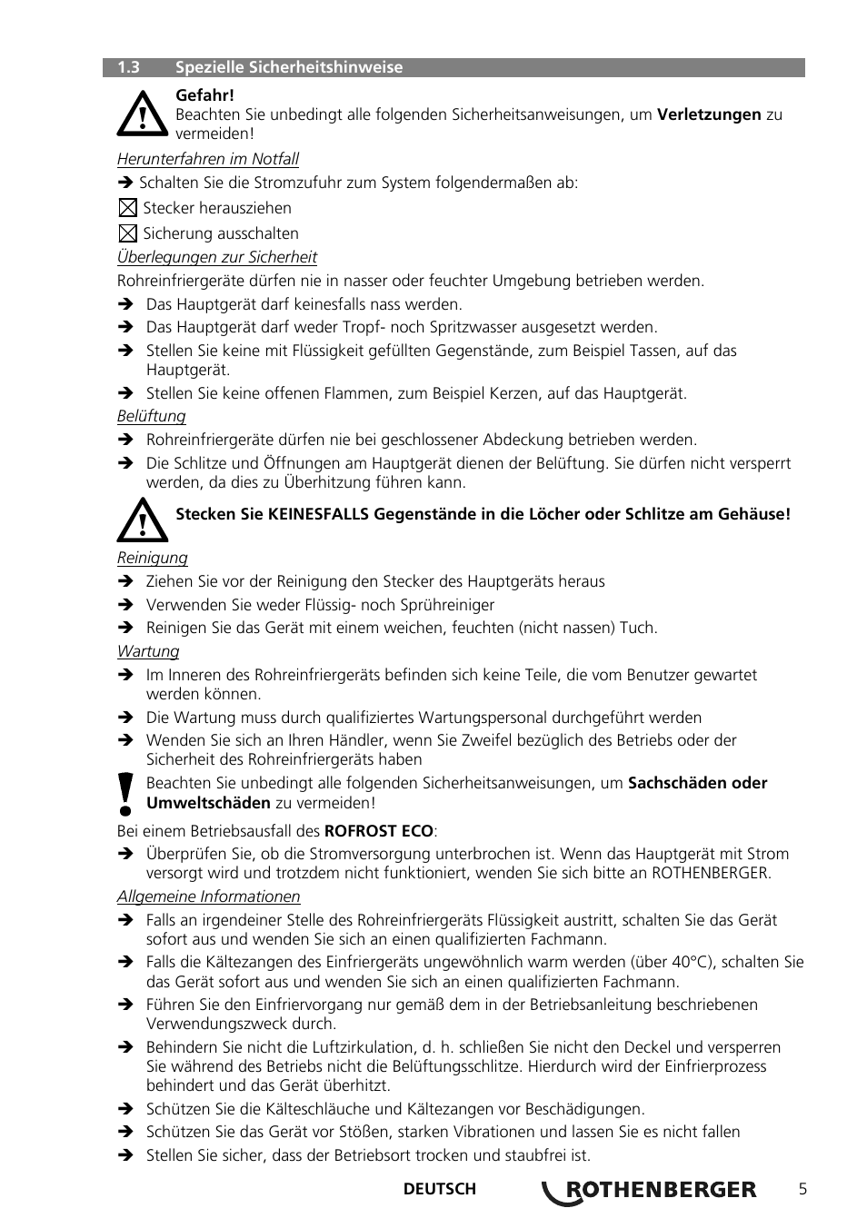 ROTHENBERGER ROFROST ECO User Manual | Page 7 / 104