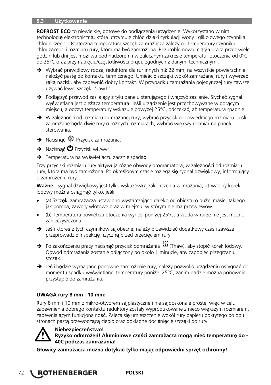 ROTHENBERGER ROFROST ECO User Manual | Page 74 / 104