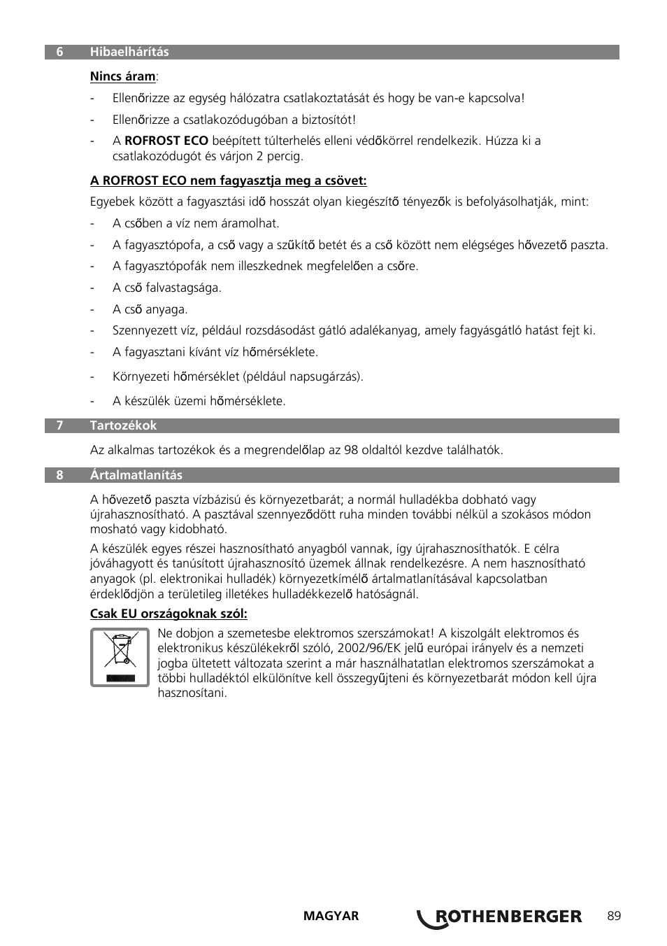 ROTHENBERGER ROFROST ECO User Manual | Page 91 / 104