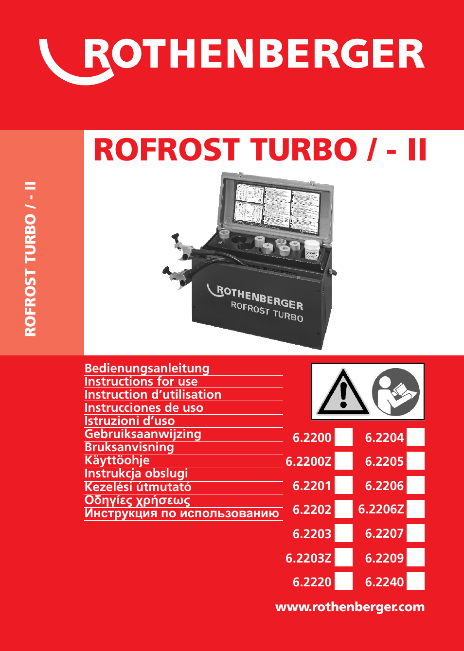 ROTHENBERGER ROFROST TURBO 1.1/4 und 2 User Manual | 108 pages