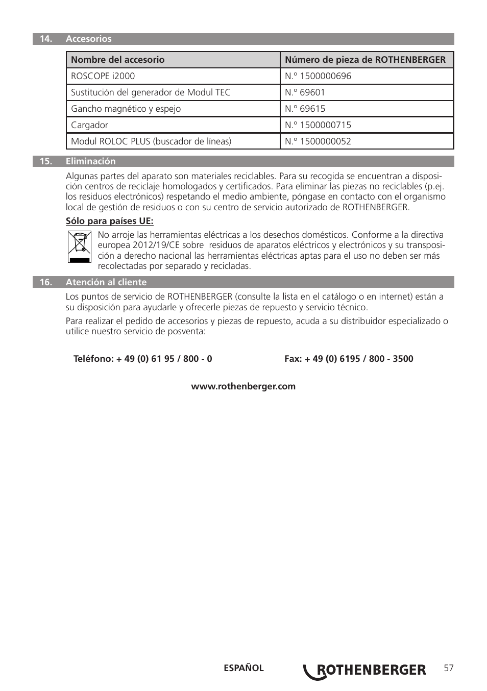 ROTHENBERGER Modul Pipe 25/16 User Manual | Page 59 / 256