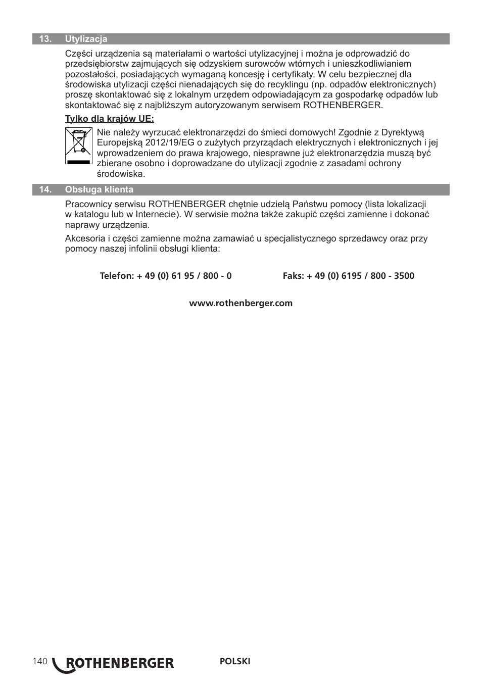 ROTHENBERGER Modul ROLOC PLUS User Manual | Page 142 / 216
