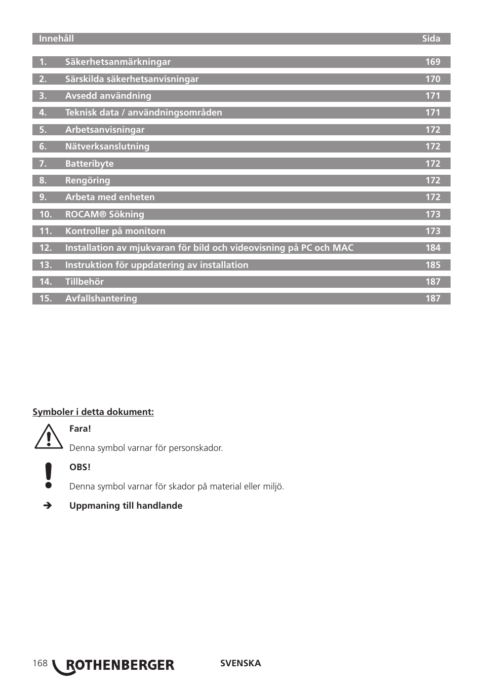 ROTHENBERGER ROCAM 3 Multimedia User Manual | Page 170 / 360