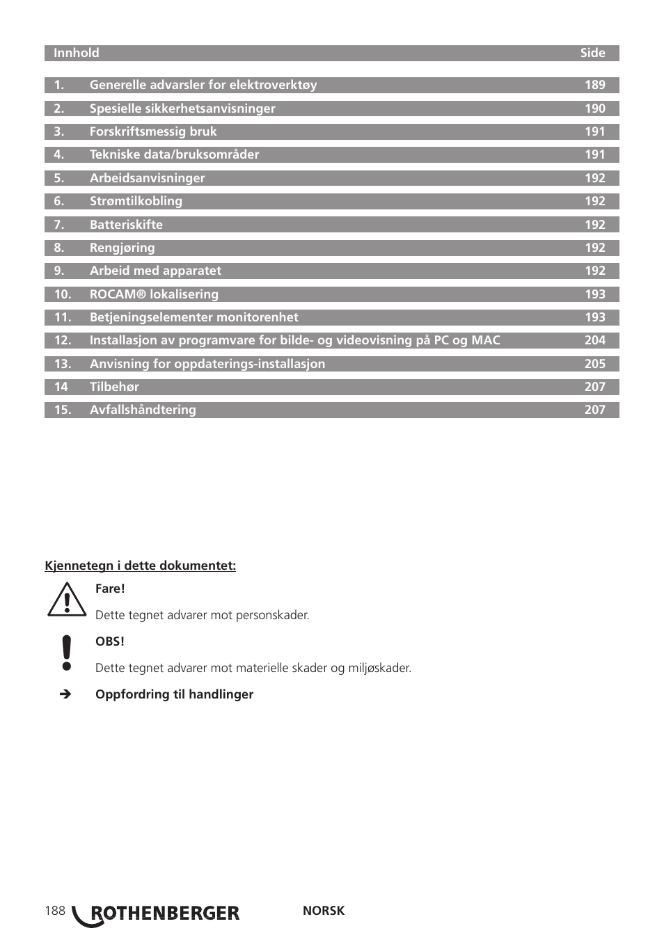 ROTHENBERGER ROCAM 3 Multimedia User Manual | Page 190 / 360