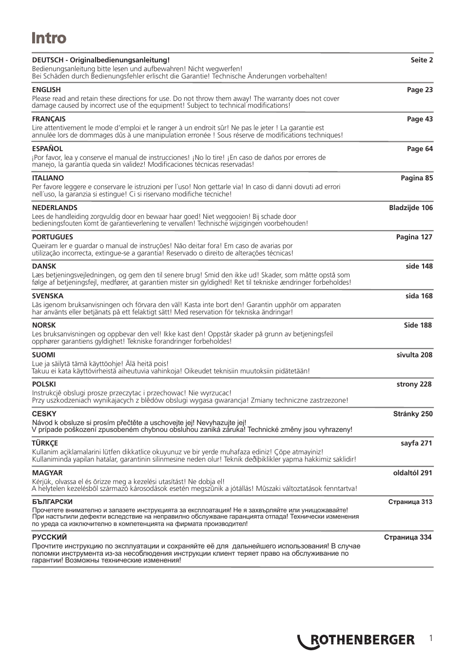 Intro | ROTHENBERGER ROCAM 3 Multimedia User Manual | Page 3 / 360