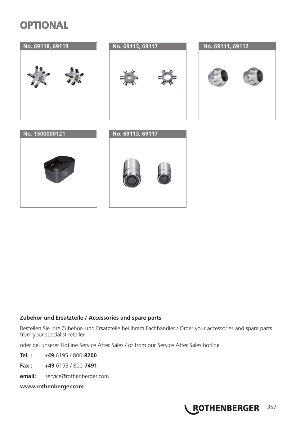 Optional | ROTHENBERGER ROCAM 3 Multimedia User Manual | Page 359 / 360