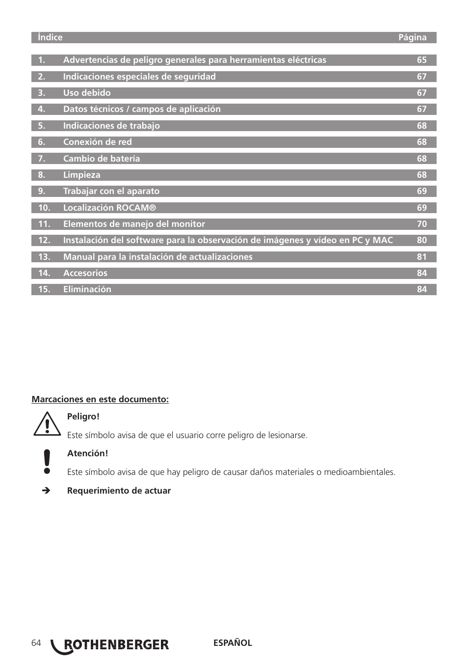 ROTHENBERGER ROCAM 3 Multimedia User Manual | Page 66 / 360