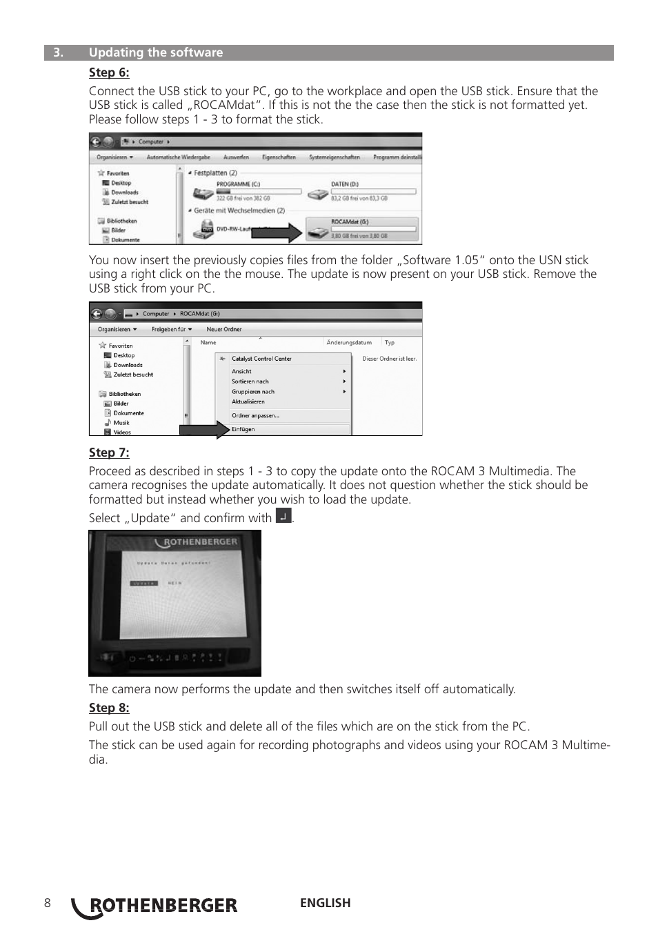 ROTHENBERGER ROCAM 3 Multimedia Softwareinstallation User Manual | Page 8 / 56