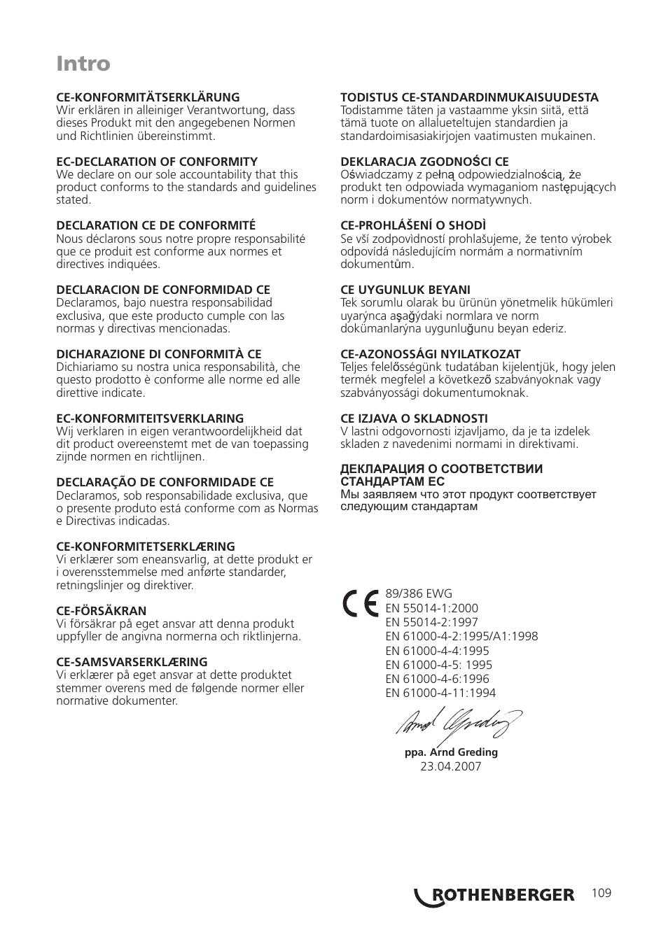 Seite14, Intro | ROTHENBERGER ROCAM Plus User Manual | Page 115 / 116