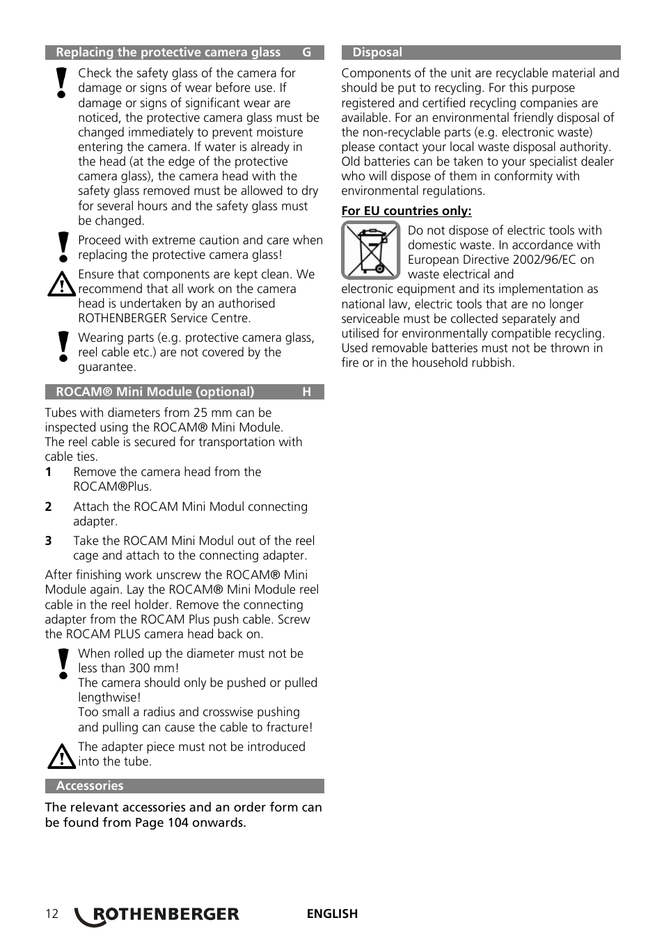 ROTHENBERGER ROCAM Plus User Manual | Page 18 / 116