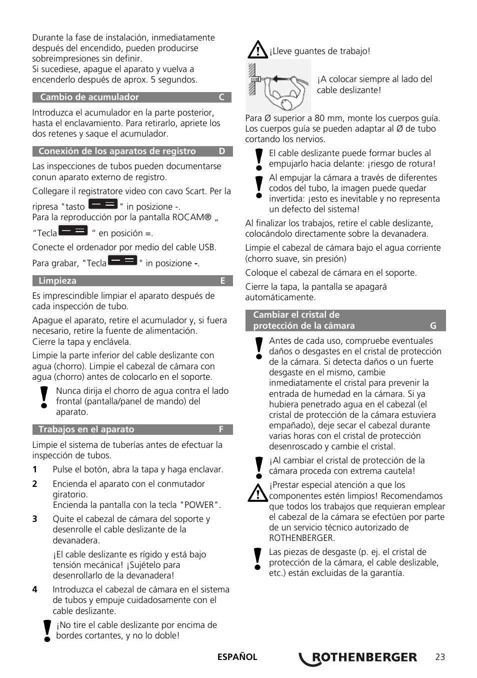 ROTHENBERGER ROCAM Plus User Manual | Page 29 / 116