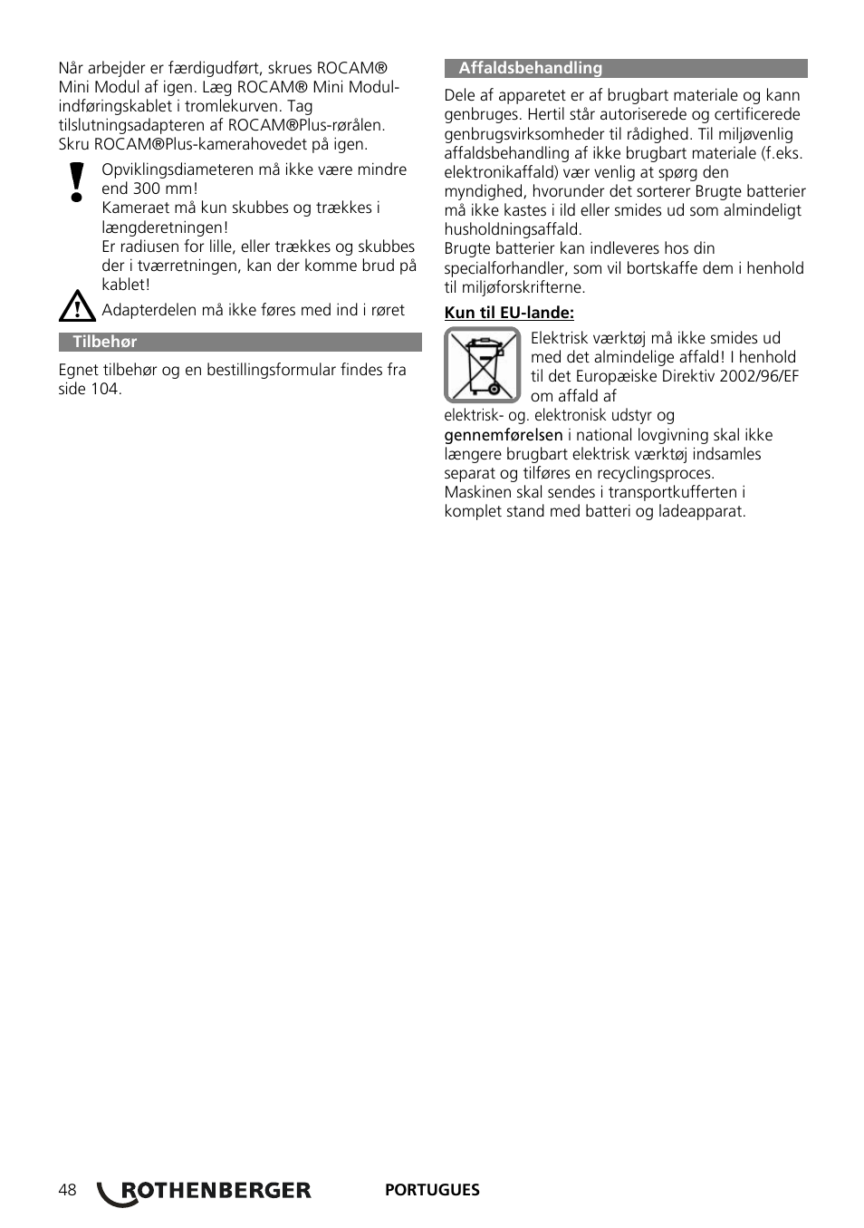 ROTHENBERGER ROCAM Plus User Manual | Page 54 / 116