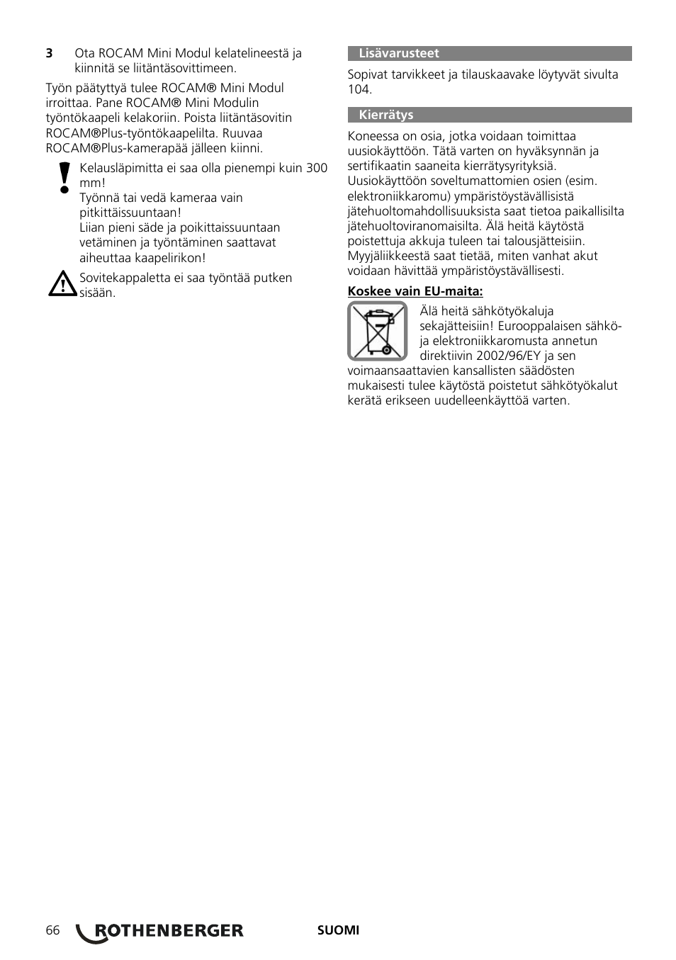 ROTHENBERGER ROCAM Plus User Manual | Page 72 / 116