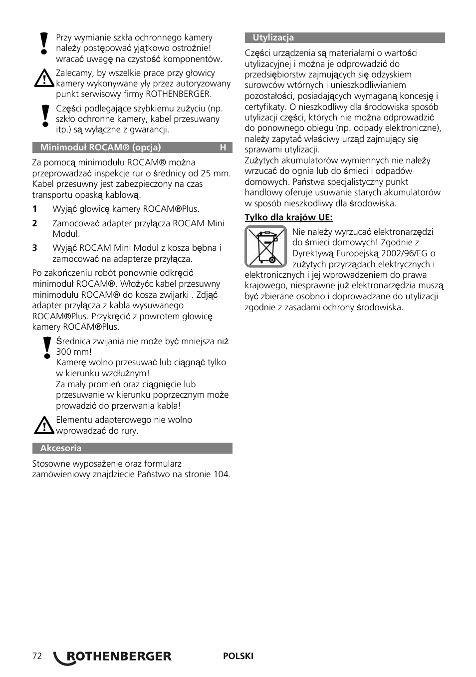 ROTHENBERGER ROCAM Plus User Manual | Page 78 / 116