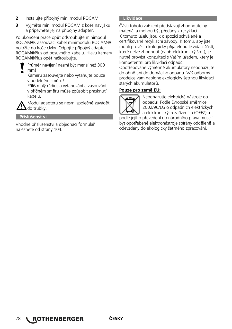 Příslušenst ví | ROTHENBERGER ROCAM Plus User Manual | Page 84 / 116