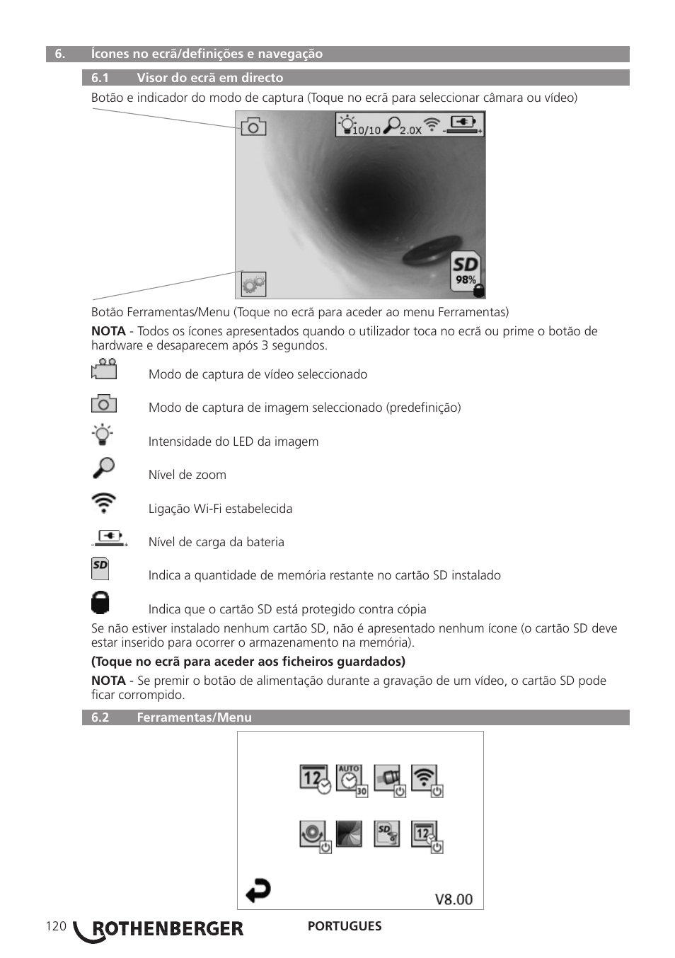 ROTHENBERGER ROSCOPE i2000 User Manual | Page 122 / 308