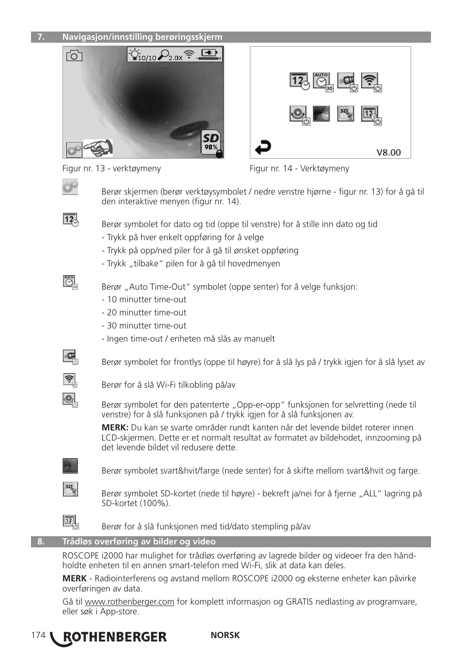 ROTHENBERGER ROSCOPE i2000 User Manual | Page 176 / 308