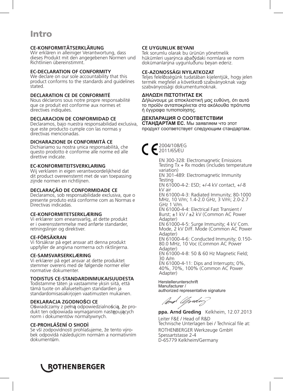Intro | ROTHENBERGER ROSCOPE i2000 User Manual | Page 2 / 308