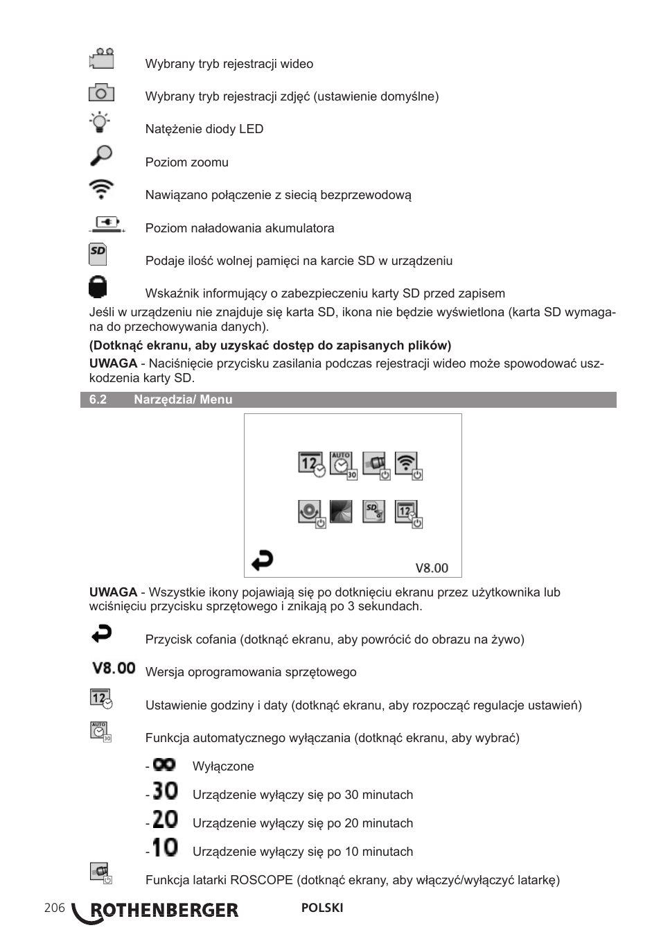 ROTHENBERGER ROSCOPE i2000 User Manual | Page 208 / 308