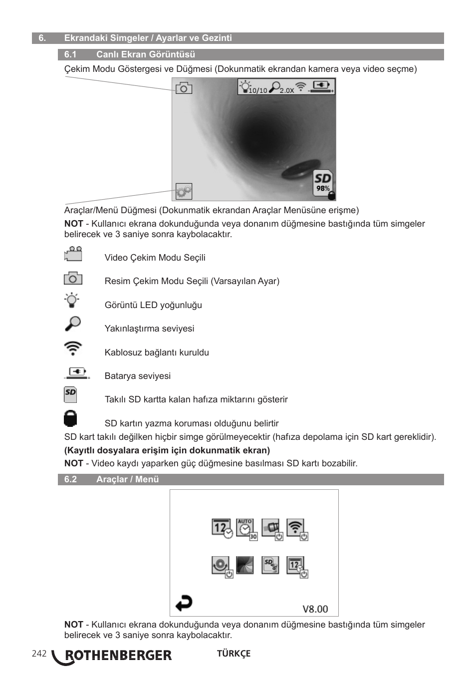 ROTHENBERGER ROSCOPE i2000 User Manual | Page 244 / 308