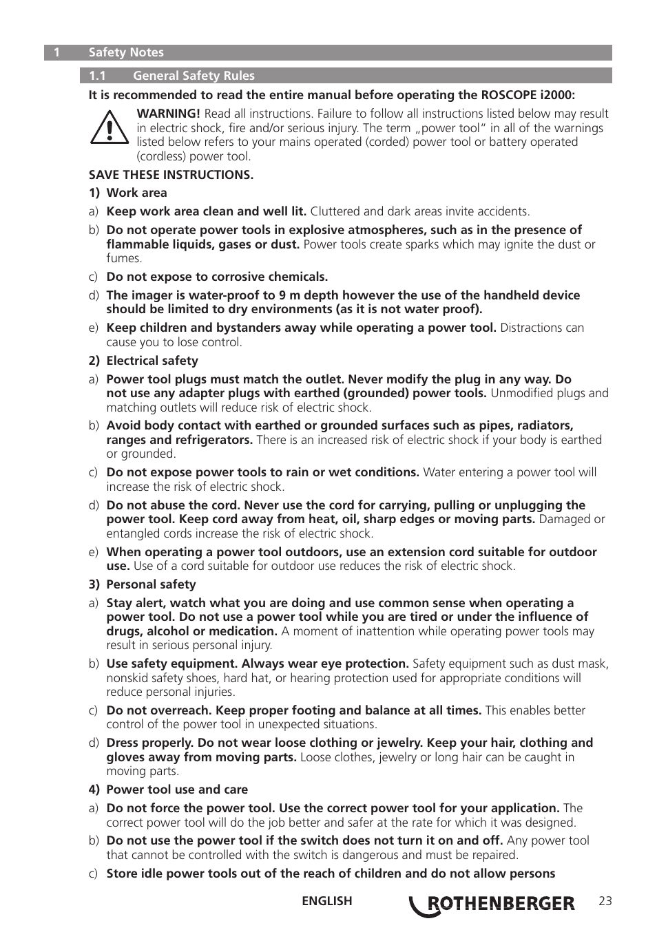 ROTHENBERGER ROSCOPE i2000 User Manual | Page 25 / 308