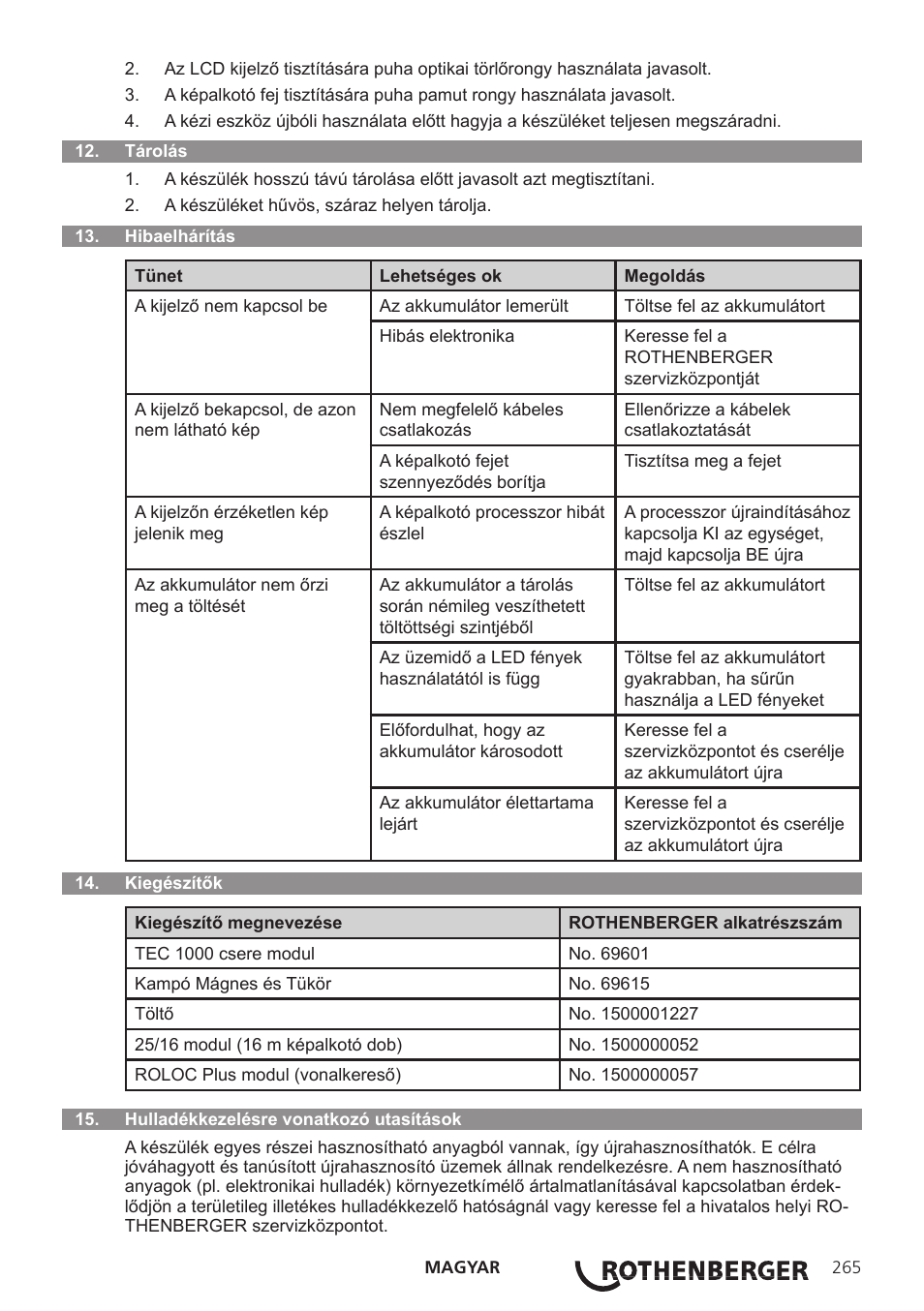 ROTHENBERGER ROSCOPE i2000 User Manual | Page 267 / 308