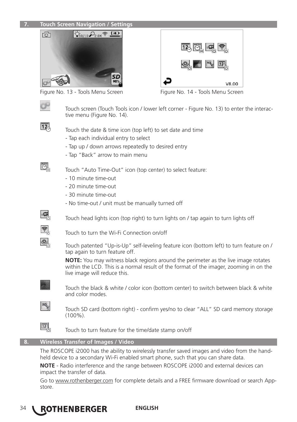 ROTHENBERGER ROSCOPE i2000 User Manual | Page 36 / 308