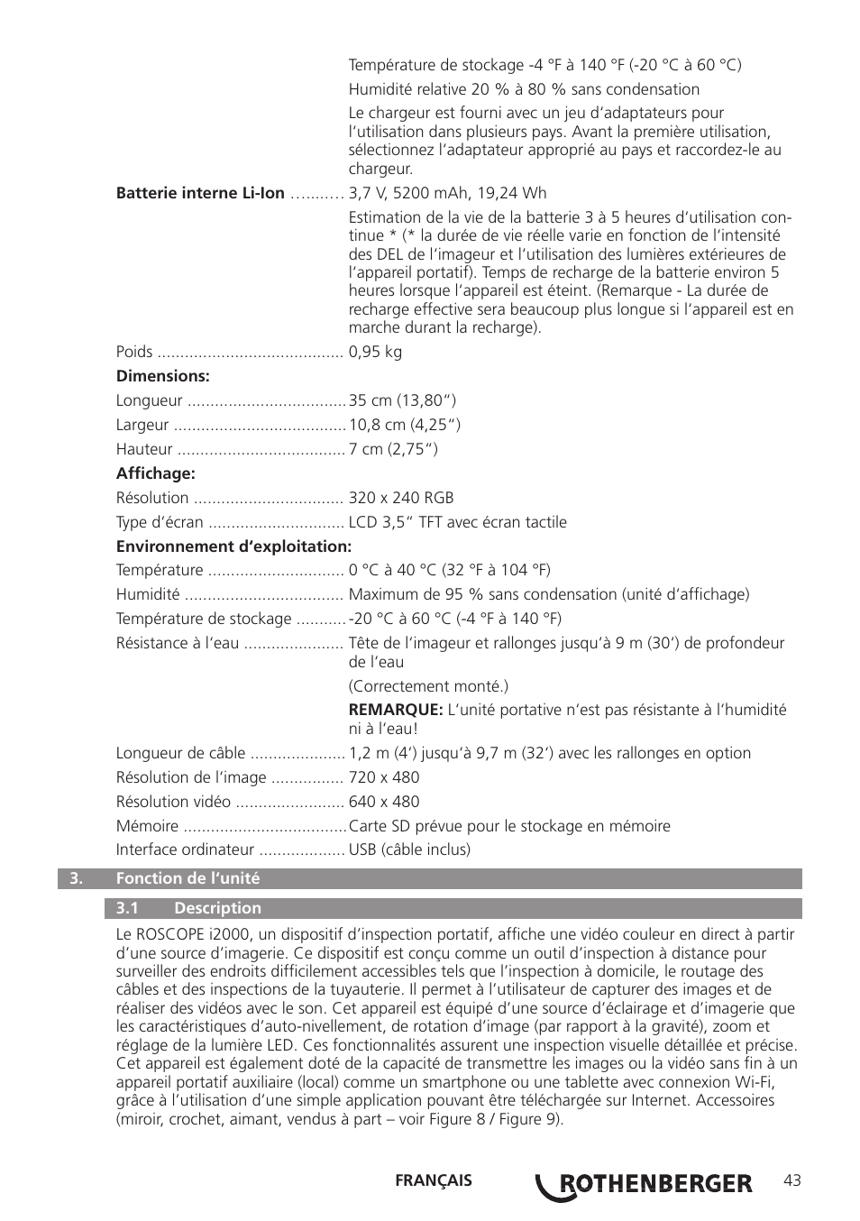 ROTHENBERGER ROSCOPE i2000 User Manual | Page 45 / 308