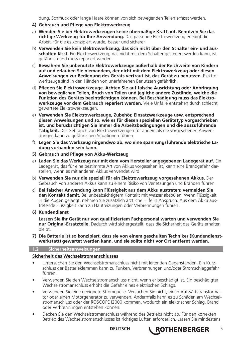 ROTHENBERGER ROSCOPE i2000 User Manual | Page 7 / 308