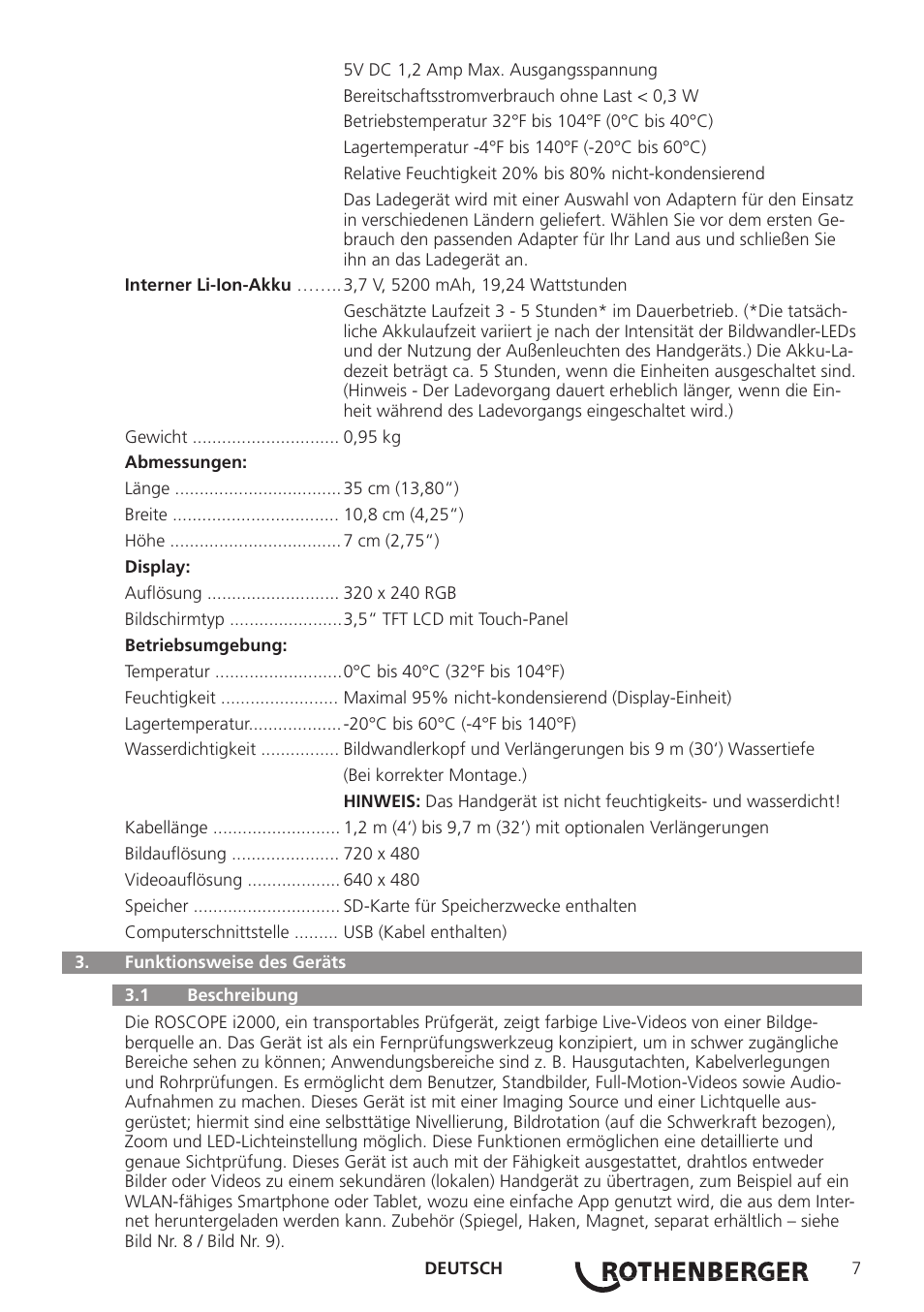 ROTHENBERGER ROSCOPE i2000 User Manual | Page 9 / 308