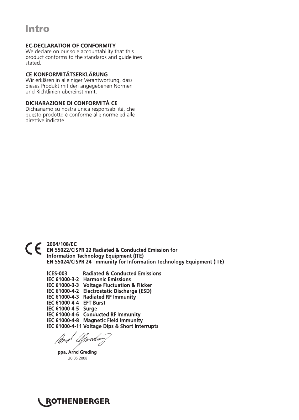 Seite2 | ROTHENBERGER ROSCOPE 1000 Set TEC 1000 User Manual | Page 2 / 96