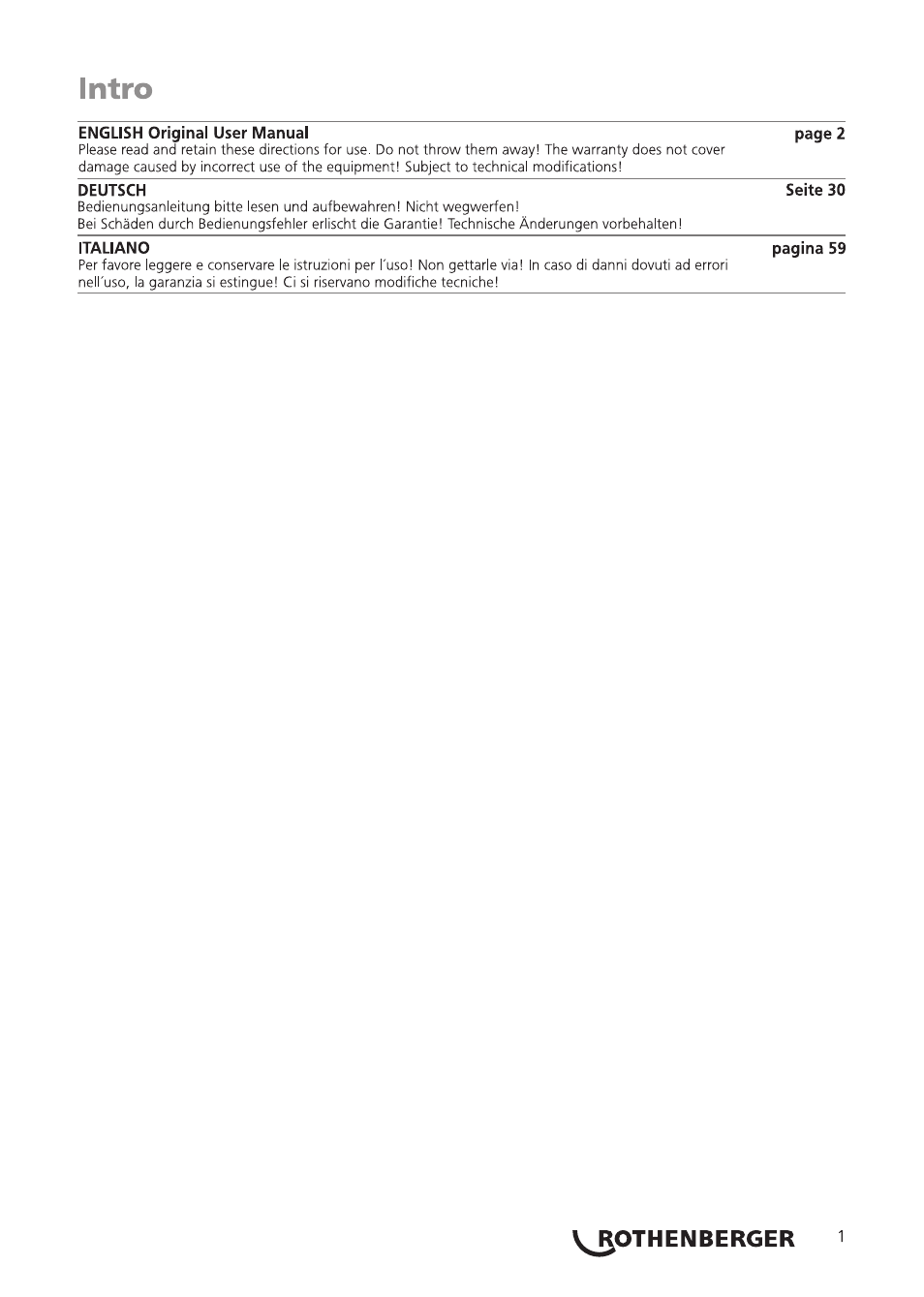 Seite3 | ROTHENBERGER ROSCOPE 1000 Set TEC 1000 User Manual | Page 3 / 96