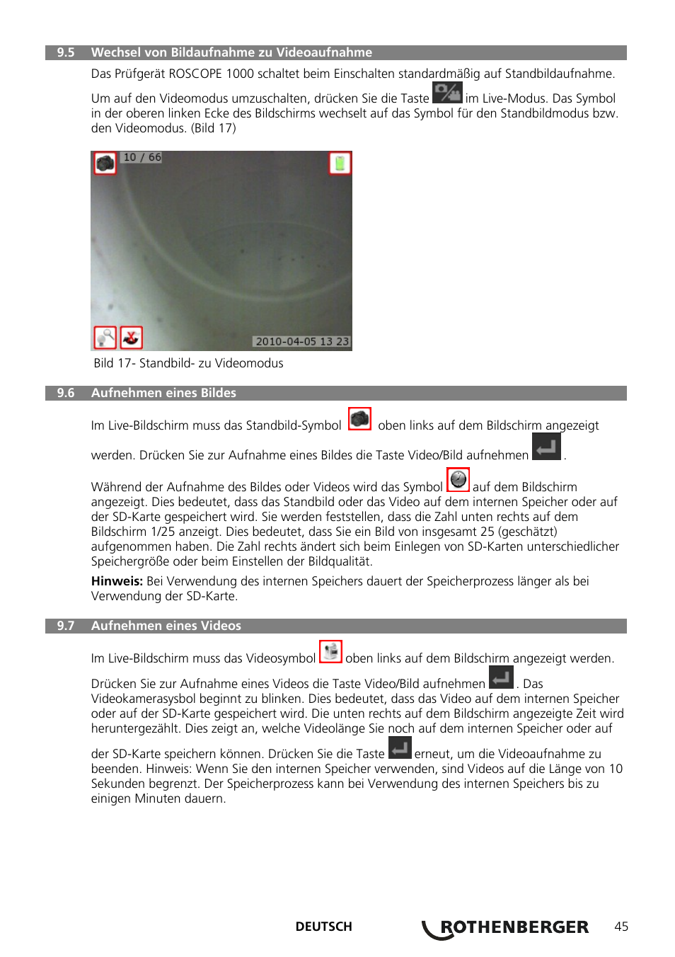 ROTHENBERGER ROSCOPE 1000 Set TEC 1000 User Manual | Page 47 / 96