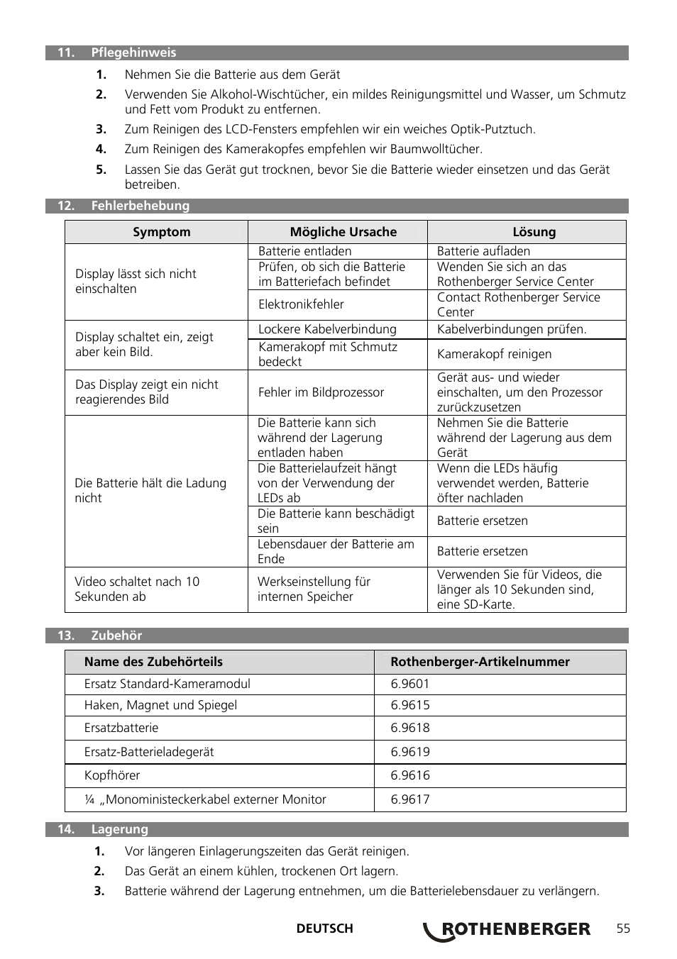ROTHENBERGER ROSCOPE 1000 Set TEC 1000 User Manual | Page 57 / 96