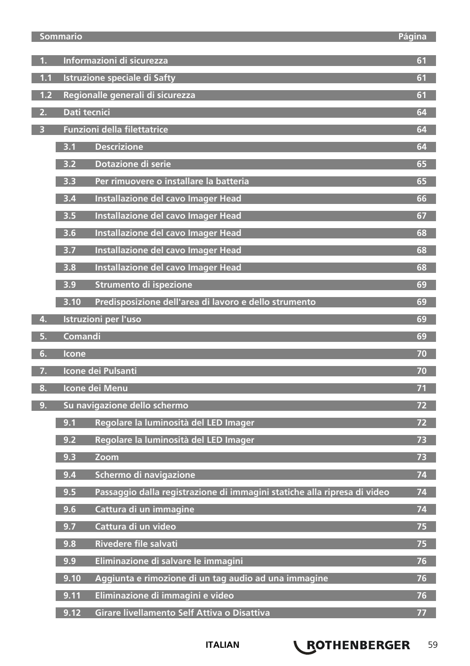 ROTHENBERGER ROSCOPE 1000 Set TEC 1000 User Manual | Page 61 / 96
