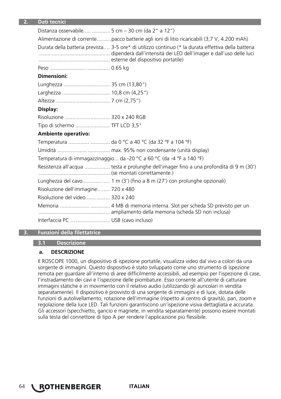 ROTHENBERGER ROSCOPE 1000 Set TEC 1000 User Manual | Page 66 / 96