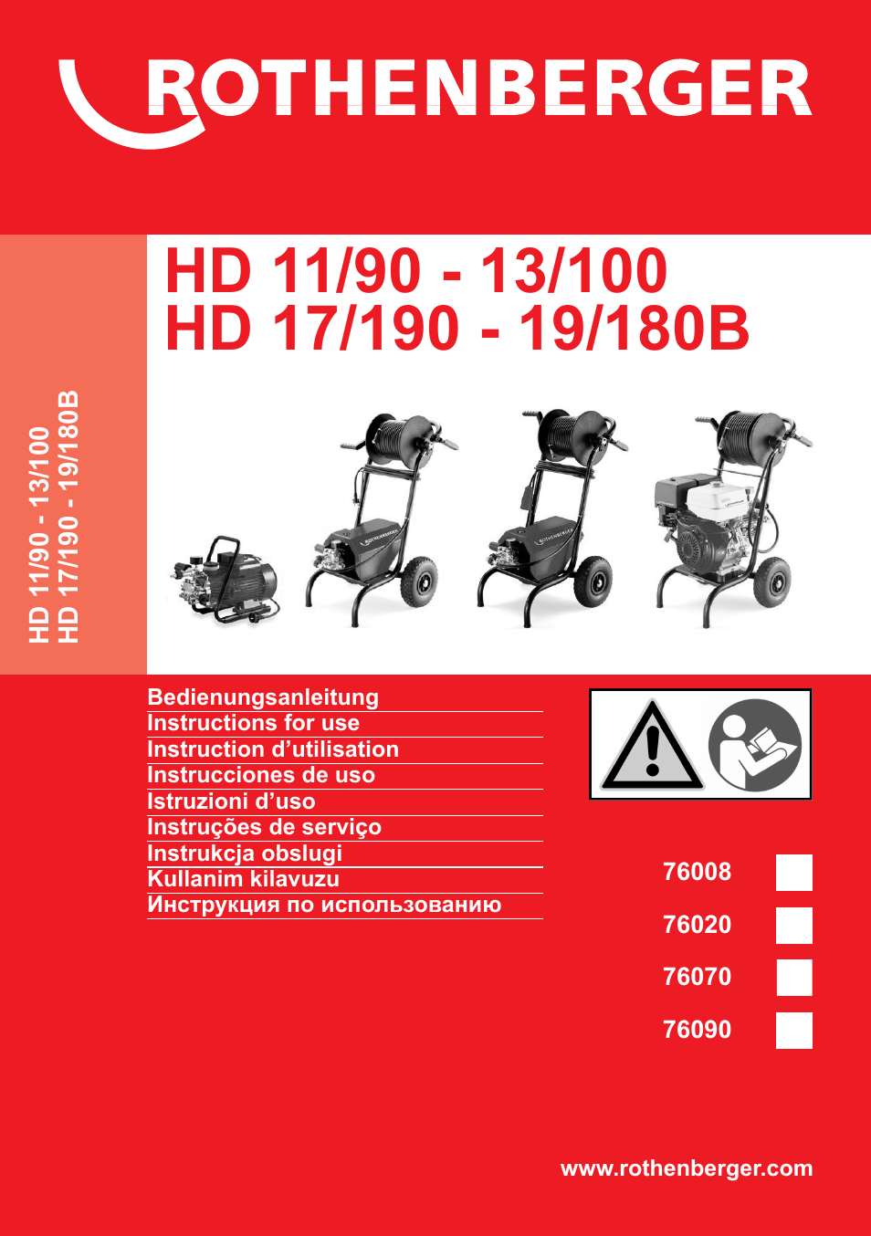 ROTHENBERGER Hochdruck-Rohrreiniger User Manual | 76 pages