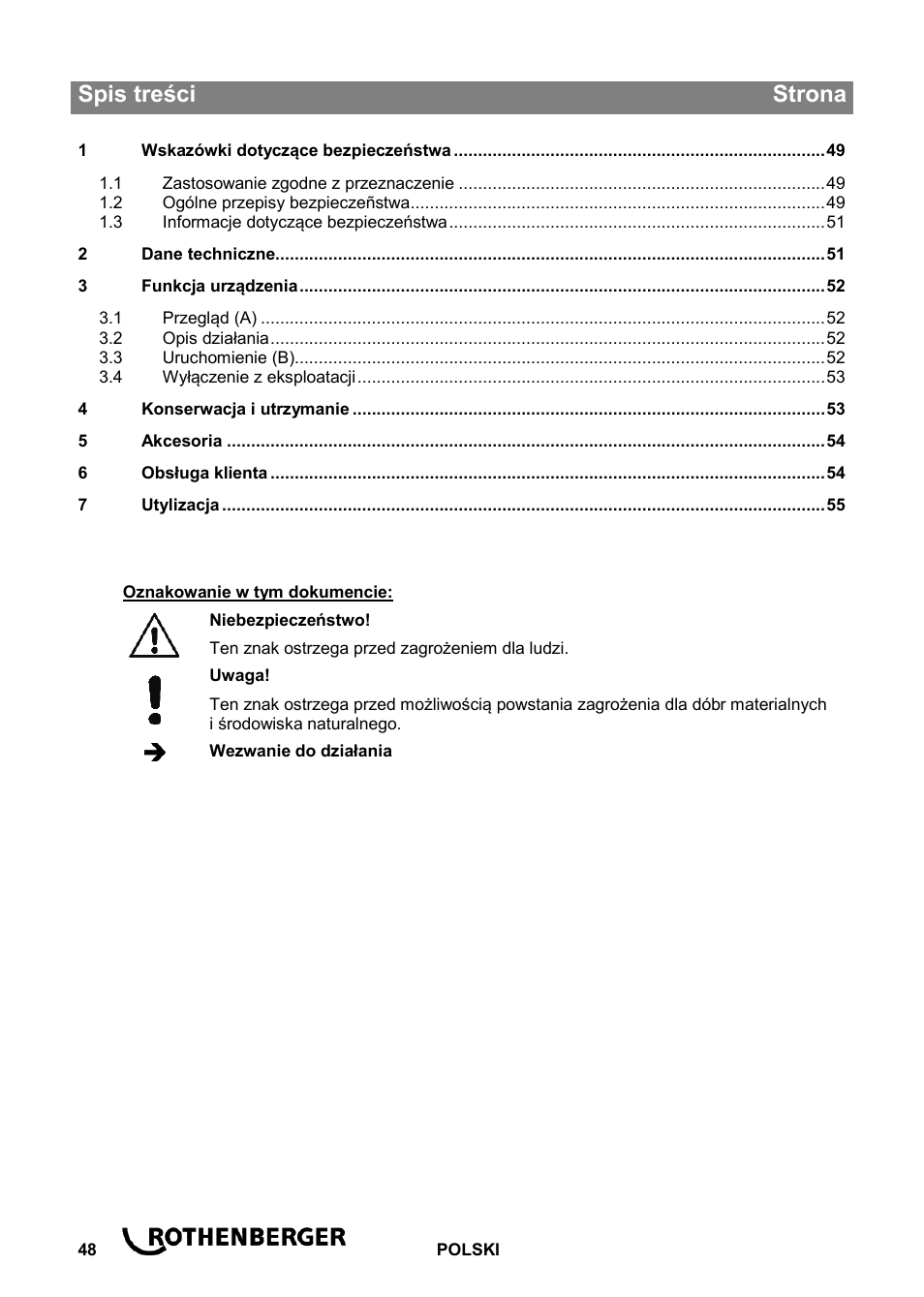 ROTHENBERGER Hochdruck-Rohrreiniger User Manual | Page 52 / 76