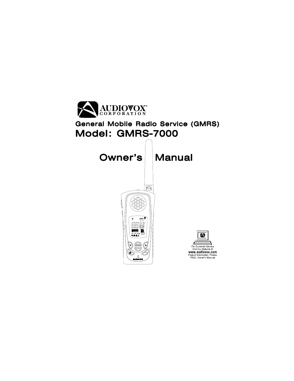 Audiovox GMRS-7000 User Manual | 24 pages