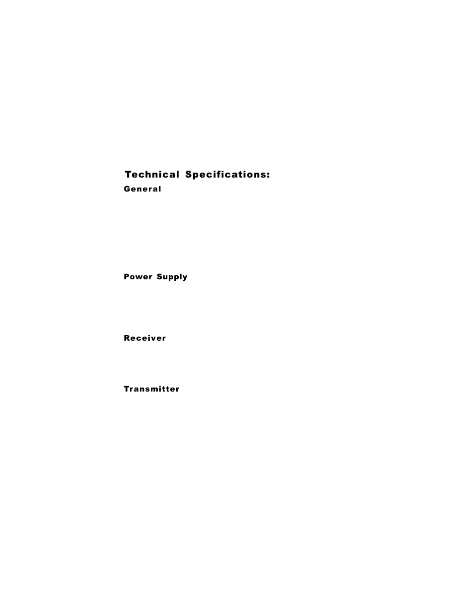 Technical specifications | Audiovox GMRS-7000 User Manual | Page 21 / 24