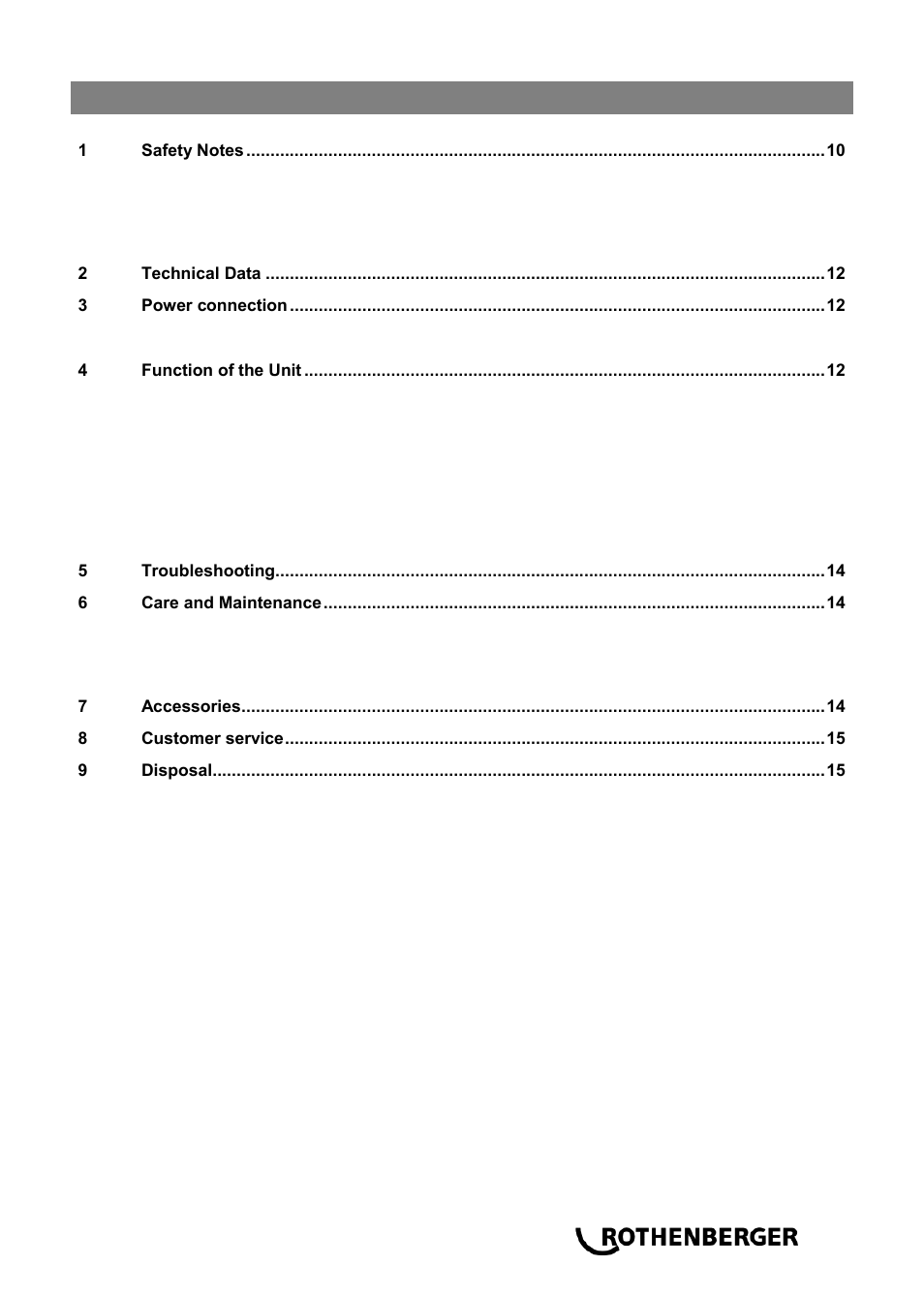 Ba_r80-100sp_en 0414, Contents page | ROTHENBERGER R 100 SP User Manual | Page 11 / 52
