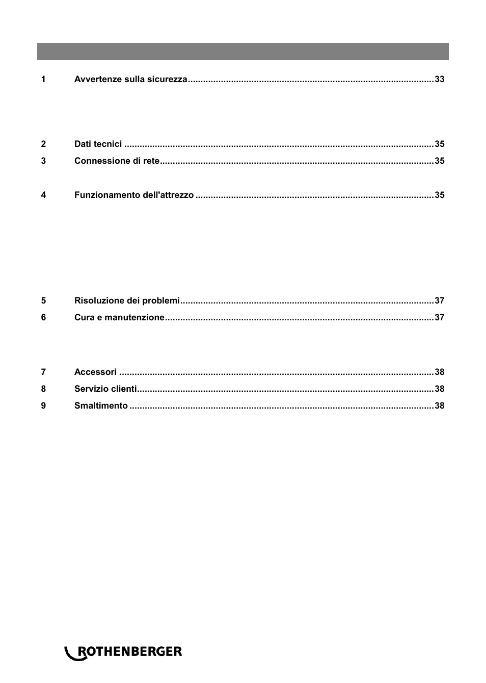 Ba_r80-100sp_it 0414, Content page | ROTHENBERGER R 100 SP User Manual | Page 34 / 52