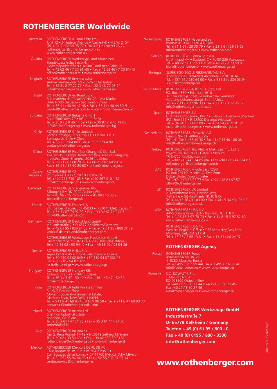 Rothenberger worldwide | ROTHENBERGER R 140 B User Manual | Page 32 / 32