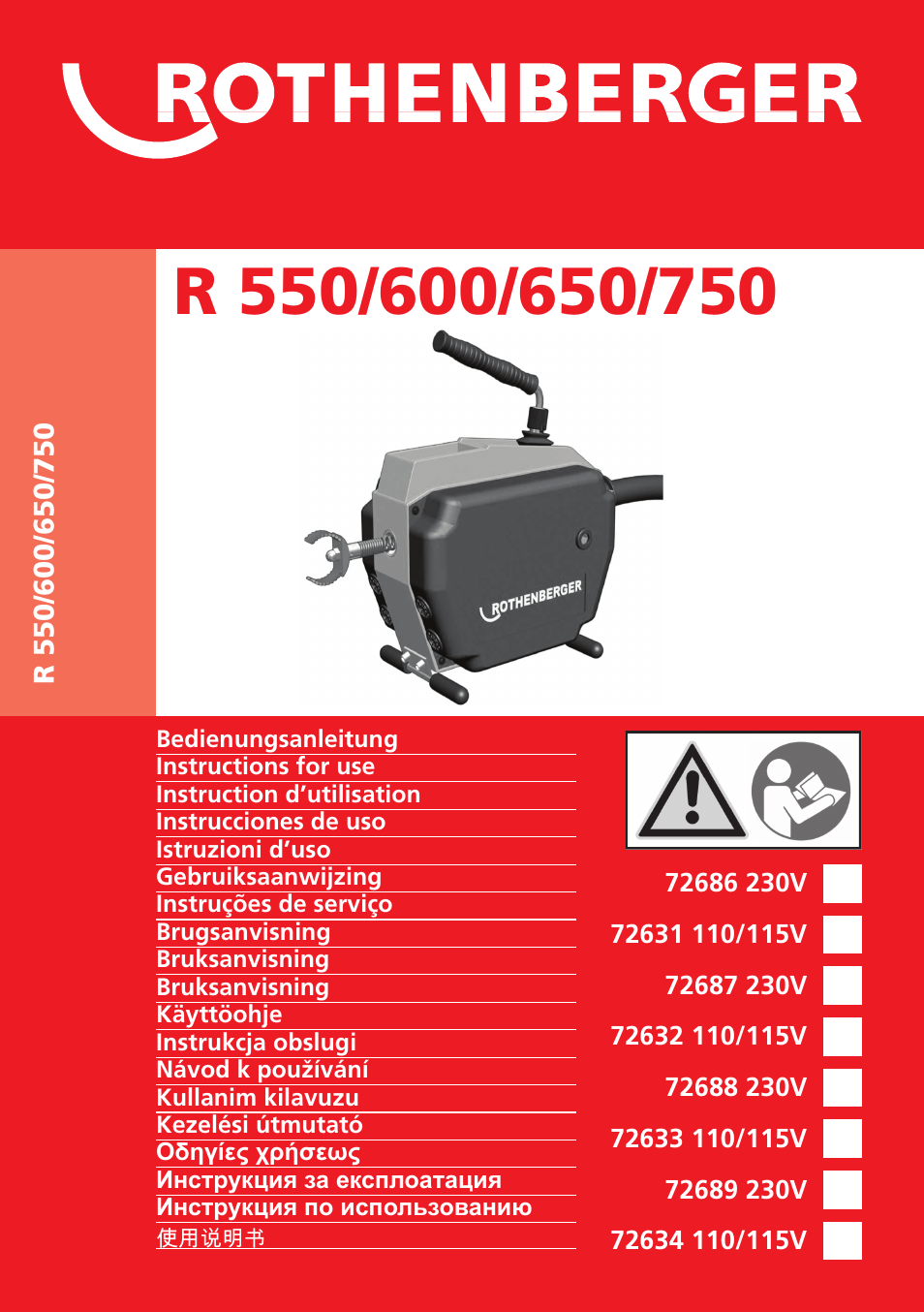 ROTHENBERGER R 750 User Manual | 180 pages