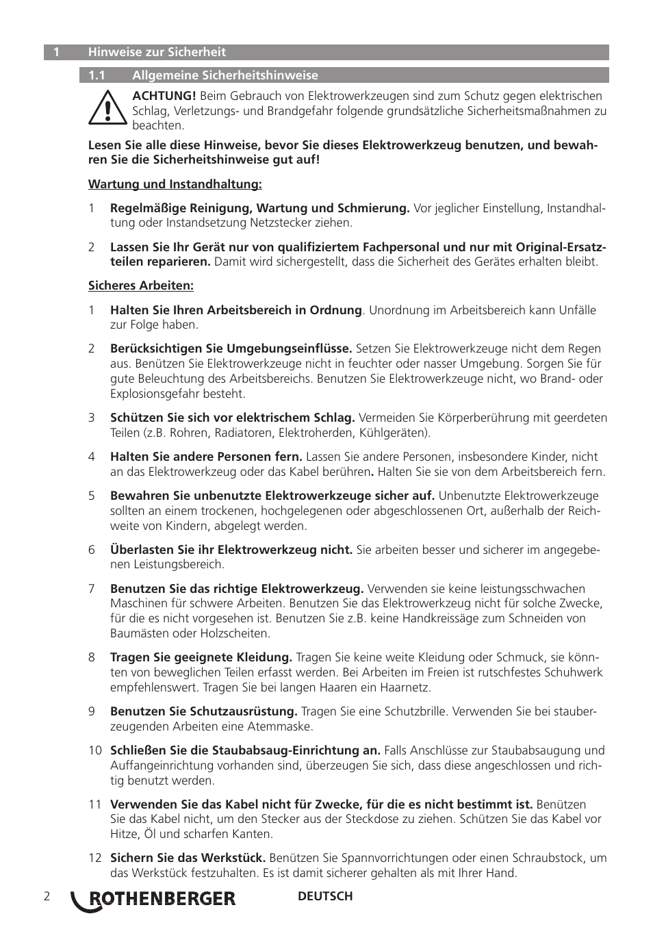 ROTHENBERGER R 750 User Manual | Page 10 / 180