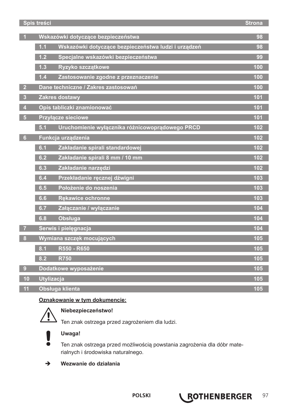 ROTHENBERGER R 750 User Manual | Page 105 / 180