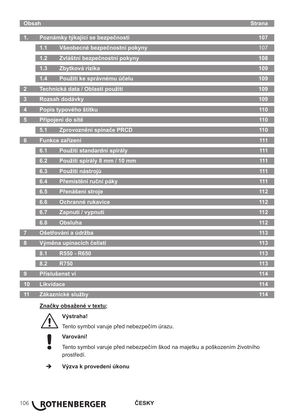 ROTHENBERGER R 750 User Manual | Page 114 / 180