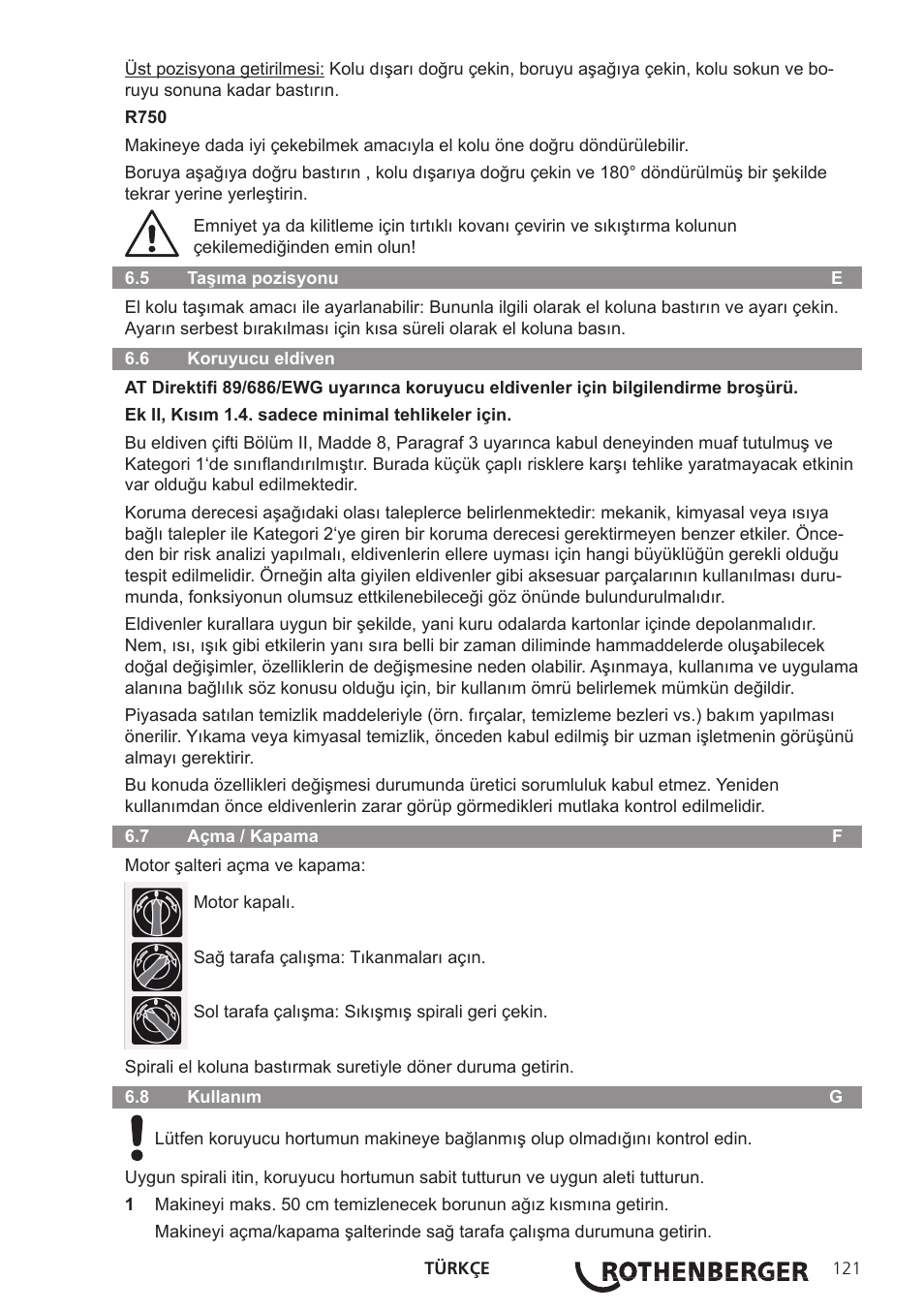 ROTHENBERGER R 750 User Manual | Page 129 / 180