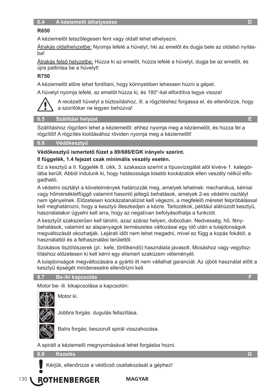 ROTHENBERGER R 750 User Manual | Page 138 / 180